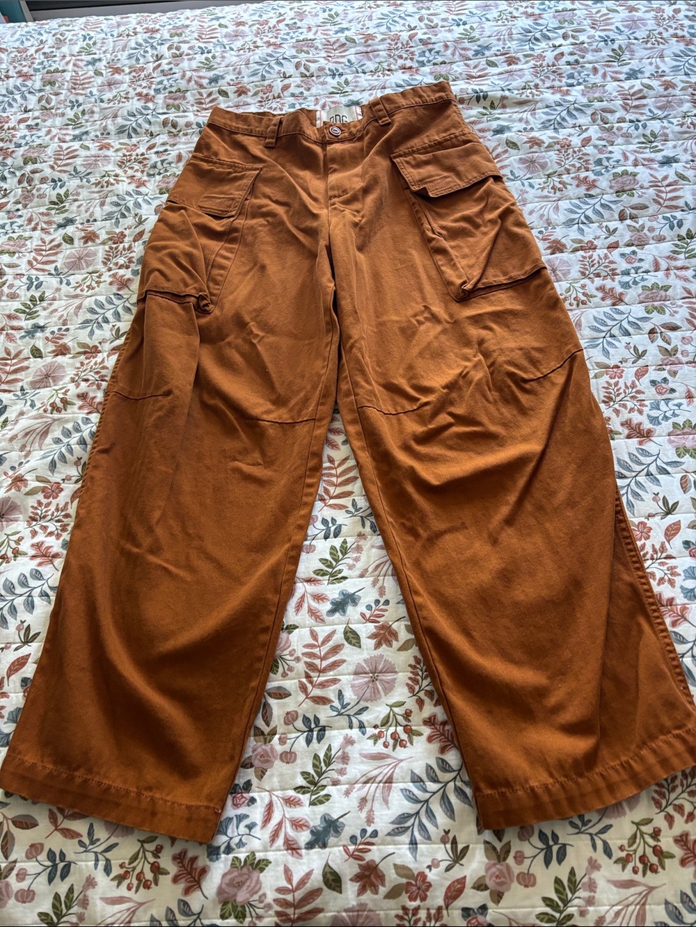 BDG Wide Leg Cargo Pants in Burnt Orange